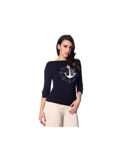 Banned - Anchors Away Jumper - Navy blå