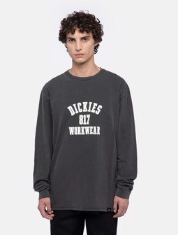 Dickies - Langærmet t-shirt i  charcoal grå